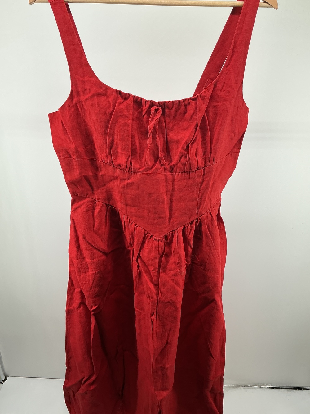 100% European Linen Corset Midi Dress